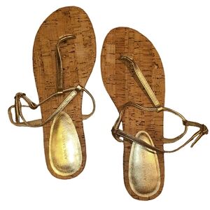 Ann Taylor Gold Summer Sandals